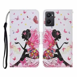 For OPPO A96 4G / Realme 9i Colored Drawing Pattern Flip Leather Phone Case(Dancing Girl)