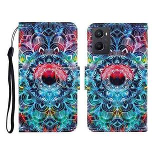 For OPPO A96 4G / Realme 9i Colored Drawing Pattern Flip Leather Phone Case(Mandala)