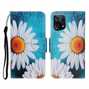 For OPPO Find X5 Colored Drawing Pattern Flip Leather Phone Case(Chrysanthemum)