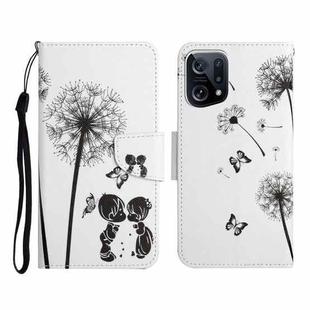 For OPPO Find X5 Colored Drawing Pattern Flip Leather Phone Case(Dandelion)