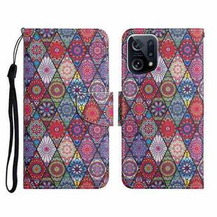 For OPPO Find X5 Pro Colored Drawing Pattern Flip Leather Phone Case(Diamond Kaleidoscope)
