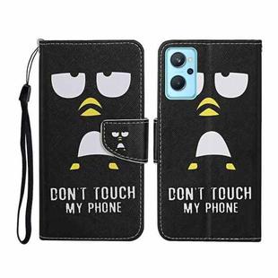 For Realme 9i Colored Drawing Pattern Flip Leather Phone Case(Penguin)