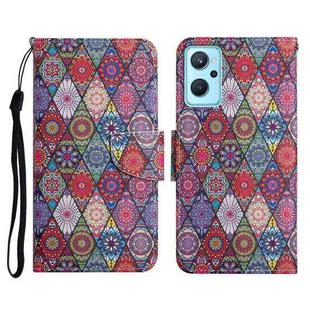 For Realme 9i Colored Drawing Pattern Flip Leather Phone Case(Diamond Kaleidoscope)