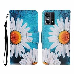 For OPPO Reno7 4G Colored Drawing Pattern Flip Leather Phone Case(Chrysanthemum)