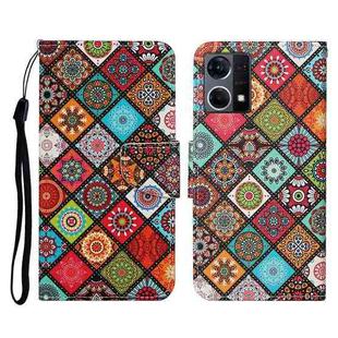 For OPPO Reno7 4G Colored Drawing Pattern Flip Leather Phone Case(Ethnic Style)