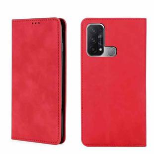 For OPPO Reno5 A Skin Feel Magnetic Horizontal Flip Leather Phone Case(Red)