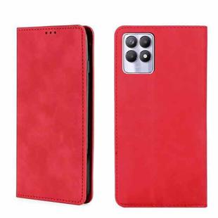 For OPPO Realme 8i Skin Feel Magnetic Horizontal Flip Leather Phone Case(Red)