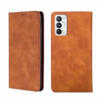 For OPPO Realme GT Master/Realme Q3 Pro Carnival Skin Feel Magnetic Horizontal Flip Leather Phone Case(Light Brown)