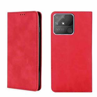 For OPPO Realme Narzo 50A Skin Feel Magnetic Horizontal Flip Leather Phone Case(Red)