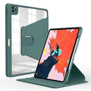 For iPad Pro 12.9 2022 / 2021 / 2020 / 2018 WIWU Rotary Leather Tablet Case(Dark Green)
