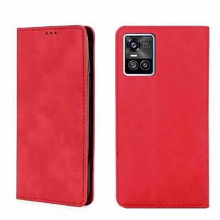 For vivo S10/S10 Pro Skin Feel Magnetic Horizontal Flip Leather Phone Case(Red)