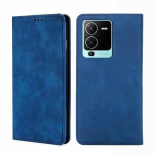 For vivo S15 Pro 5G Skin Feel Magnetic Horizontal Flip Leather Phone Case(Blue)