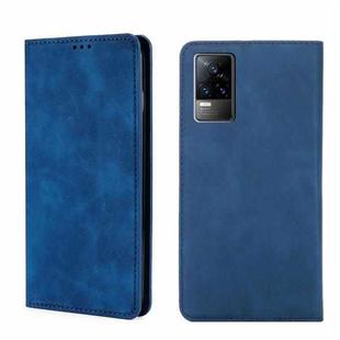 For vivo V21e 4G/Y73 2021 Skin Feel Magnetic Horizontal Flip Leather Phone Case(Blue)