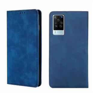 For vivo X60 Pro Overseas Version / X60 5G Curved Surface Version Skin Feel Magnetic Horizontal Flip Leather Phone Case(Blue)