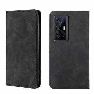 For vivo X70 Pro+ Skin Feel Magnetic Horizontal Flip Leather Phone Case(Black)