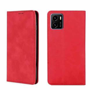For vivo Y15s Overseas Version Skin Feel Magnetic Horizontal Flip Leather Phone Case(Red)