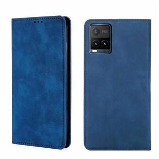 For vivo Y21/Y21s/Y33s Skin Feel Magnetic Horizontal Flip Leather Phone Case(Blue)