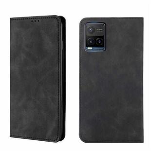 For vivo Y21/Y21s/Y33s Skin Feel Magnetic Horizontal Flip Leather Phone Case(Black)