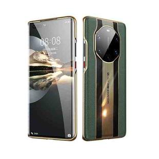 For Huawei Mate 40 RS Porsche Design Electroplated Lychee Genuine Leather Phone Case(Green)