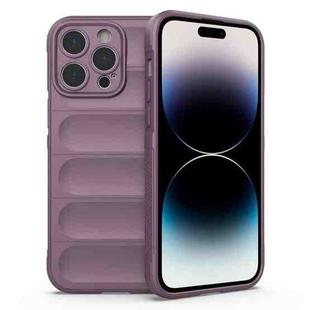 For iPhone 14 Pro Max Magic Shield TPU + Flannel Phone Case (Purple)