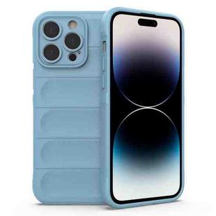 For iPhone 14 Pro Max Magic Shield TPU + Flannel Phone Case (Light Blue)