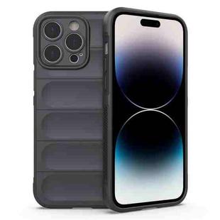 For iPhone 14 Pro Max Magic Shield TPU + Flannel Phone Case (Dark Grey)