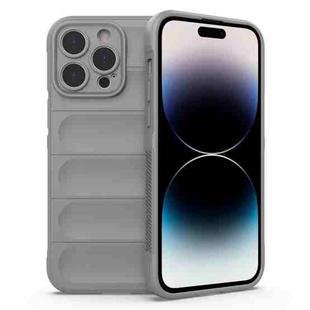 For iPhone 14 Pro Max Magic Shield TPU + Flannel Phone Case (Grey)