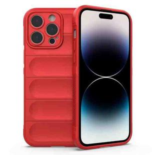 For iPhone 14 Pro Max Magic Shield TPU + Flannel Phone Case (Red)