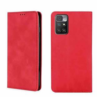 For Xiaomi Redmi 10 Skin Feel Magnetic Flip Leather Phone Case(Red)