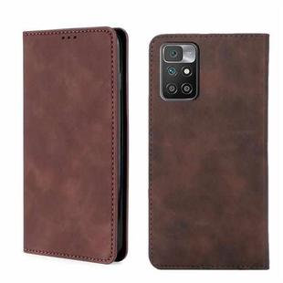 For Xiaomi Redmi 10 Skin Feel Magnetic Flip Leather Phone Case(Dark Brown)
