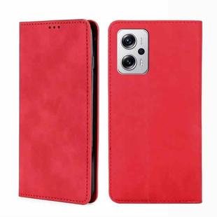 For Xiaomi Redmi Note 11T Pro 5G/Note 11T Pro+ 5G Skin Feel Magnetic Flip Leather Phone Case(Red)