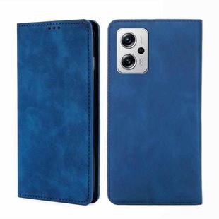 For Xiaomi Redmi Note 11T Pro 5G/Note 11T Pro+ 5G Skin Feel Magnetic Flip Leather Phone Case(Blue)