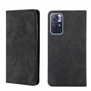 For Xiaomi Redmi Note 11 5G/Xiaomi Poco M4 Pro 5G Skin Feel Magnetic Flip Leather Phone Case(Black)