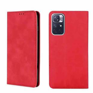 For Xiaomi Redmi Note 11 5G/Xiaomi Poco M4 Pro 5G Skin Feel Magnetic Flip Leather Phone Case(Red)