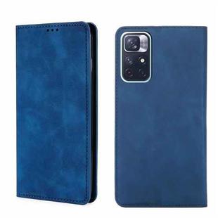 For Xiaomi Redmi Note 11 5G/Xiaomi Poco M4 Pro 5G Skin Feel Magnetic Flip Leather Phone Case(Blue)