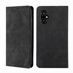 For Xiaomi Poco M4 5G Skin Feel Magnetic Flip Leather Phone Case(Black)