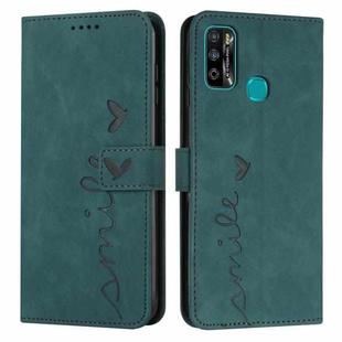 For Infinix Hot 9 Play / 10 Play / 11 Play Skin Feel Heart Pattern Leather Phone Case(Green)