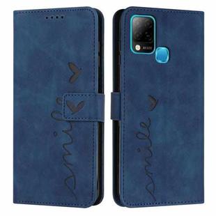 For Infinix Hot 10s Skin Feel Heart Pattern Leather Phone Case(Blue)