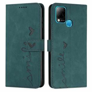 For Infinix Hot 10s Skin Feel Heart Pattern Leather Phone Case(Green)