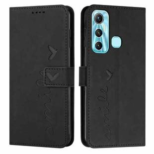 For Infinix Hot 11 Skin Feel Heart Pattern Leather Phone Case(Black)