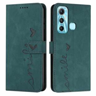 For Infinix Hot 11 Skin Feel Heart Pattern Leather Phone Case(Green)