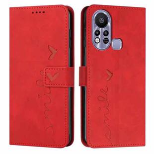 For Infinix Hot 11s Skin Feel Heart Pattern Leather Phone Case(Red)