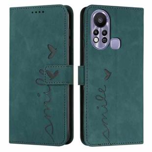 For Infinix Hot 11s Skin Feel Heart Pattern Leather Phone Case(Green)