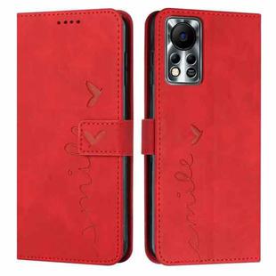 For Infinix Hot 11s NFC Skin Feel Heart Pattern Leather Phone Case(Red)