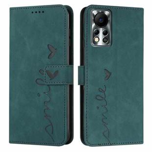 For Infinix Hot 11s NFC Skin Feel Heart Pattern Leather Phone Case(Green)