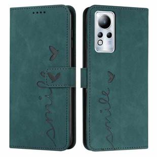 For Infinix Note 11 Skin Feel Heart Pattern Leather Phone Case(Green)