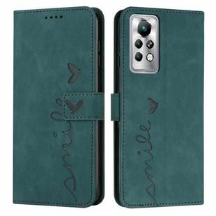 For Infinix Note 11 Pro Skin Feel Heart Pattern Leather Phone Case(Green)