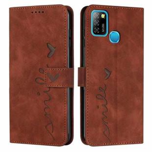 For Infinix Smart 5 / Hot 10 Lite Skin Feel Heart Pattern Leather Phone Case(Brown)