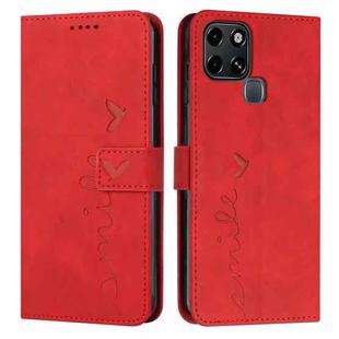 For Infinix Smart 6 Skin Feel Heart Pattern Leather Phone Case(Red)