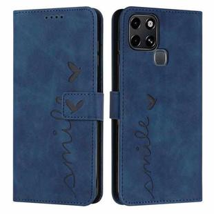 For Infinix Smart 6 Skin Feel Heart Pattern Leather Phone Case(Blue)